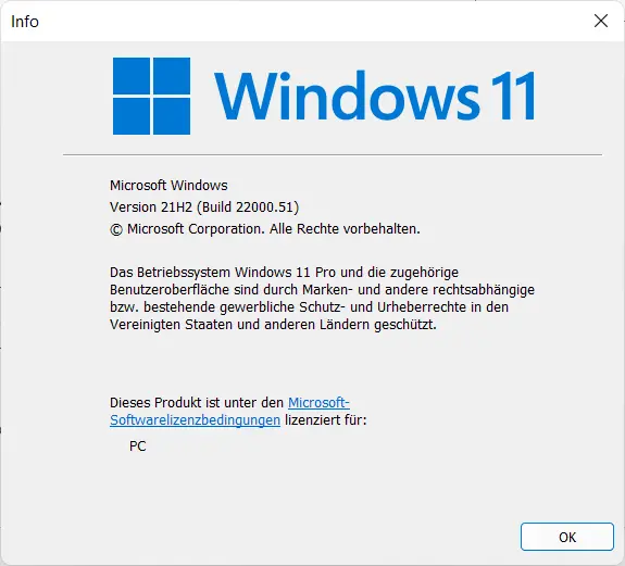 Windows 11 - welche Version ist installiert