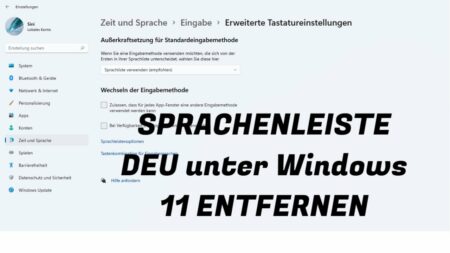 Sprachenleiste DEU unter Windows 11 entfernen
