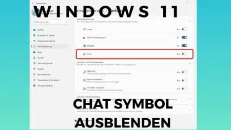 Chatsymbol Windows 11 ausblenden