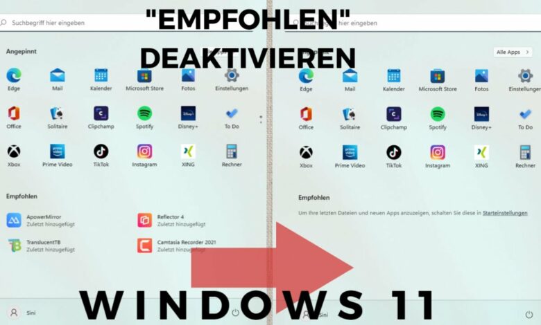 Windows 11 empfohlen deaktivieren