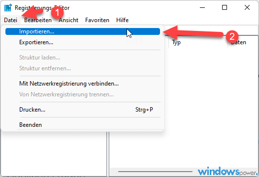 Windows Registry wiederherstellen Windows Registry sichern Exportieren wiederherstellen