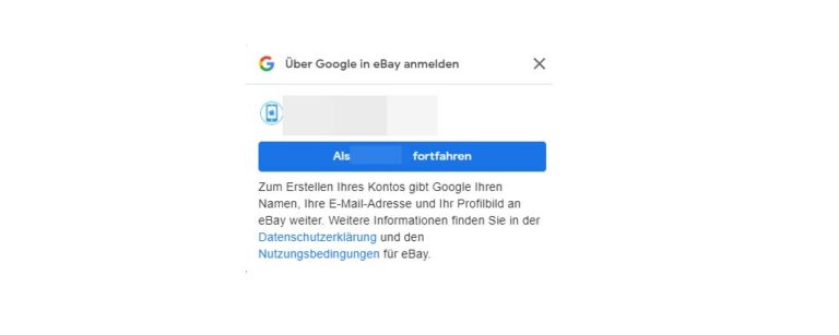 anmeldung mit google