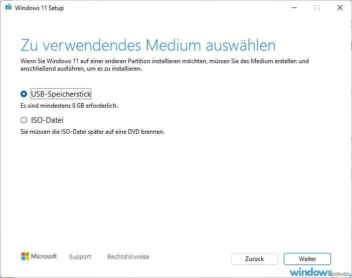 Windows 11 Clean Install: Eine Anleitung zu Installation 5 zu verwendendes medium auswaehlen