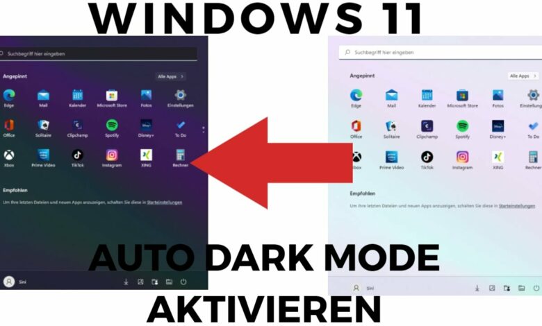Windows 11 Auto Dark Mode aktivieren