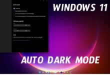 Otomatik Karanlık Mod Windows 11