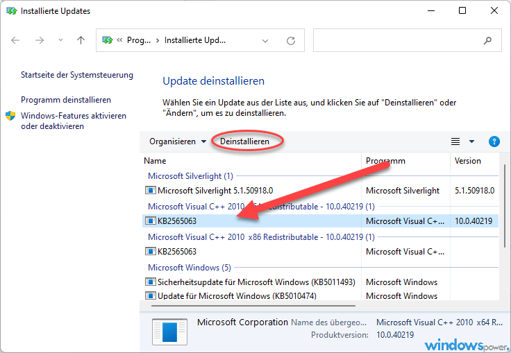 updates deinstallieren entfernen updates deinstallieren entfernen