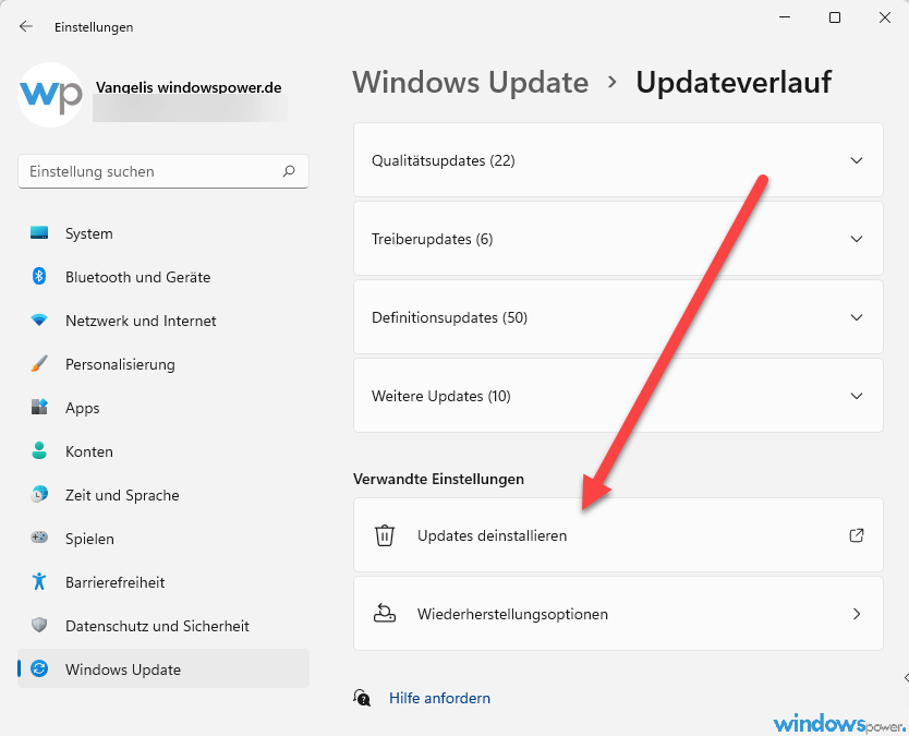 updateverlauf updateverlauf