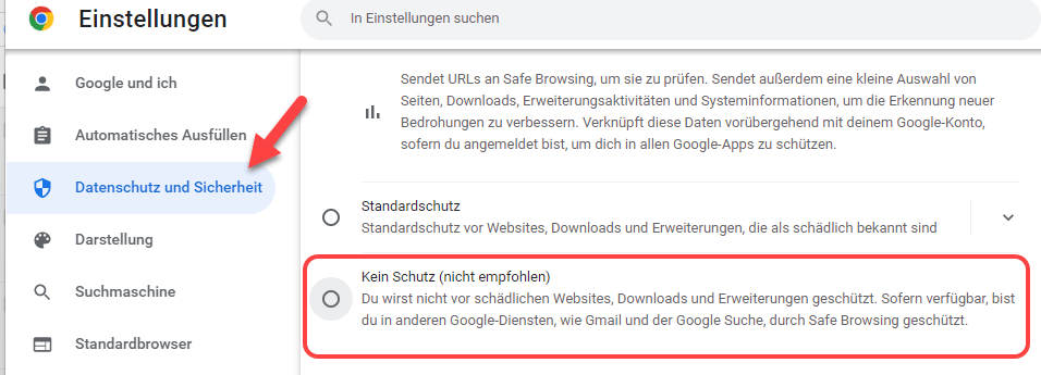 Chrome blockiert Download