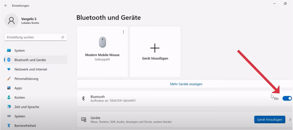 Bluetooth aktivieren in Windows 11 Geräte hinzufügen, koppeln