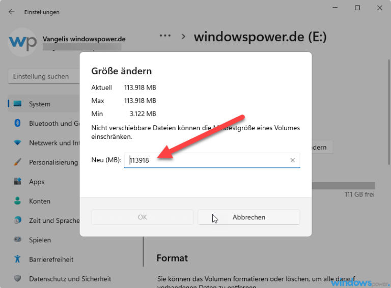 festplattengroesse ueber die windows 11 einstellungen aendern