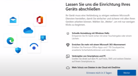 Lassen Sie uns die Einrichtung Ihres Geräts abschließen Einrichtungs Meldungen deaktivieren bei Windows 11 1