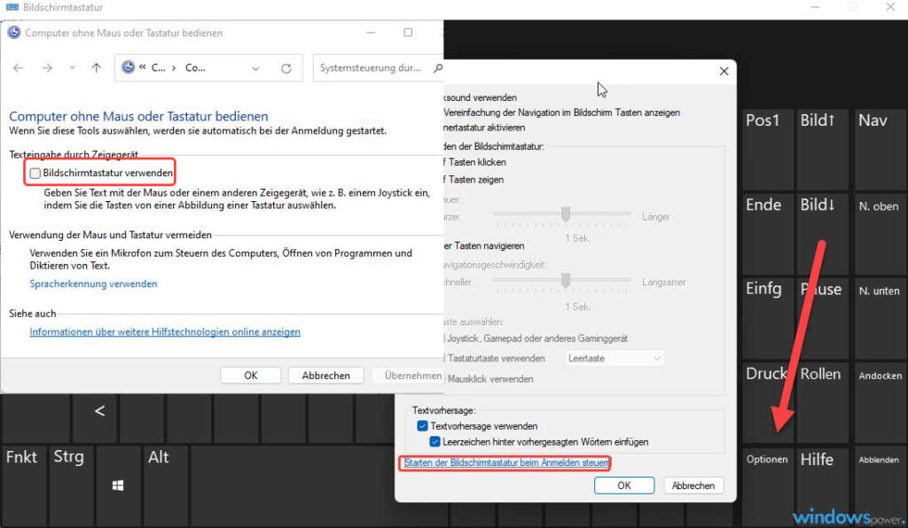 Touchscreen Tastatur beim Login Touchscreen Tastatur beim Login