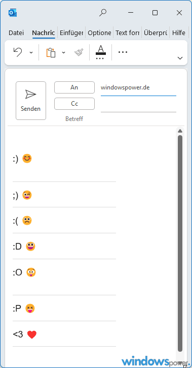 Emojis Windows Tastenkombination in Outlook einsetzen Emojis Windows Tastenkombination in Outlook einsetzen