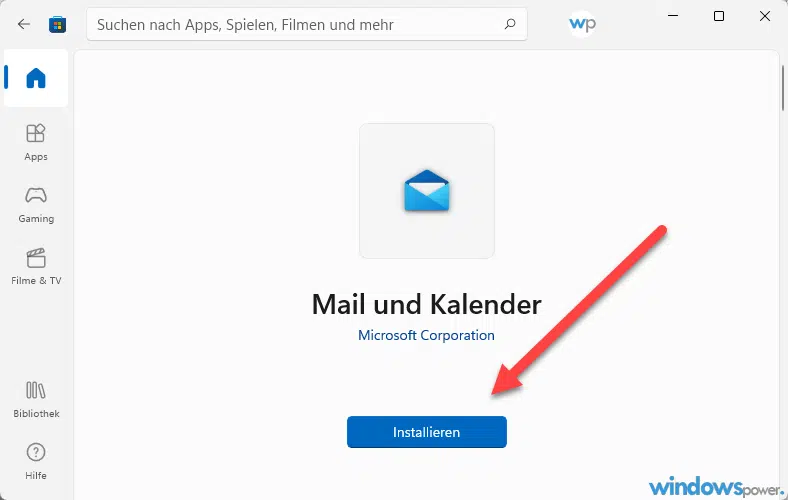 Mail und Kalender im Microsoft App Store