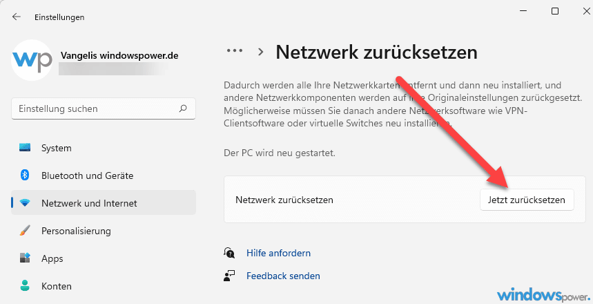 Netzwerk zuruecksetzen bei Windows 11 Netzwerk zurücksetzen bei Windows 11