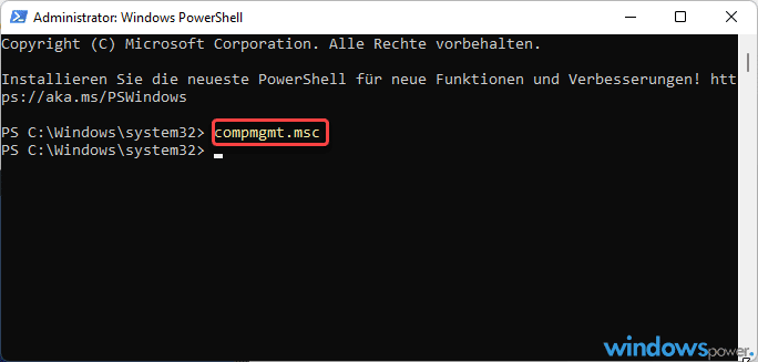 compmgmt msc Windows PowerShell compmgmt msc Windows PowerShell