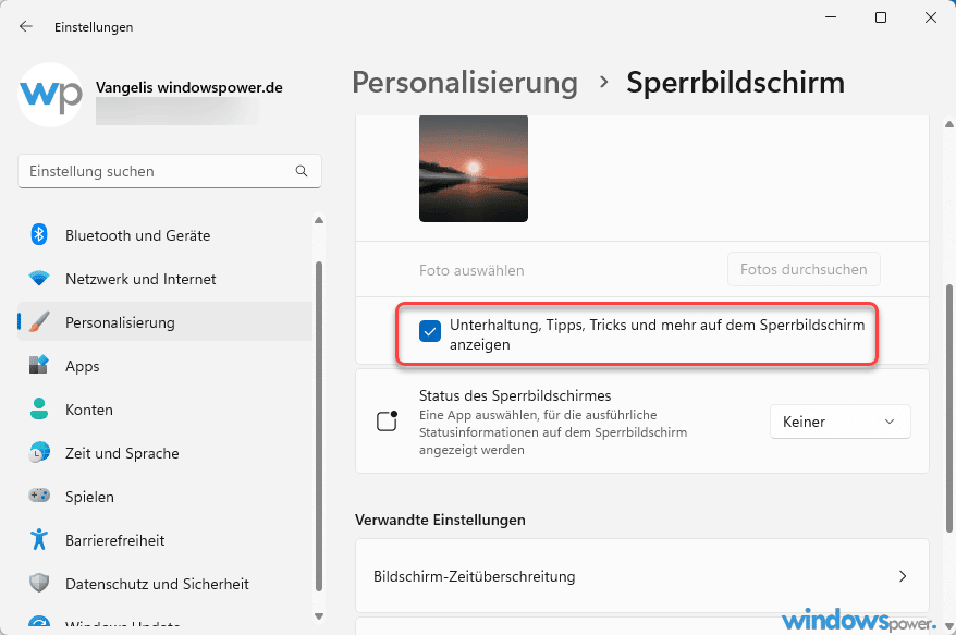 Windows 11 Werbung ausschalten in Sperrbildschirm Windows 11 Werbung ausschalten in Sperrbildschirm
