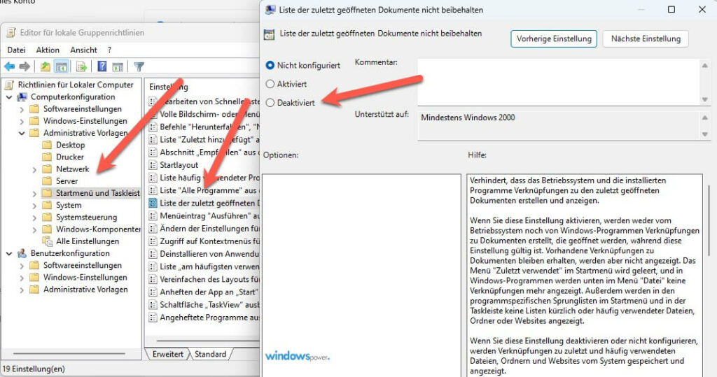 Windows 11 Zuletzt geoeffneten Dateien ausschalten Windows 11 Zuletzt geoeffneten Dateien ausschalten