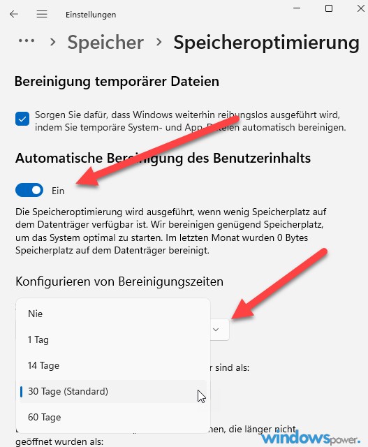 Papierkorb automatisch in Windows 11 leeren