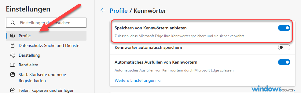Verwalten von Passwörtern mit Microsoft Edge 1 Verwalten von Passwoertern mit Microsoft Edge