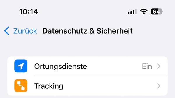 deaktivieren Tracking bei iPhone