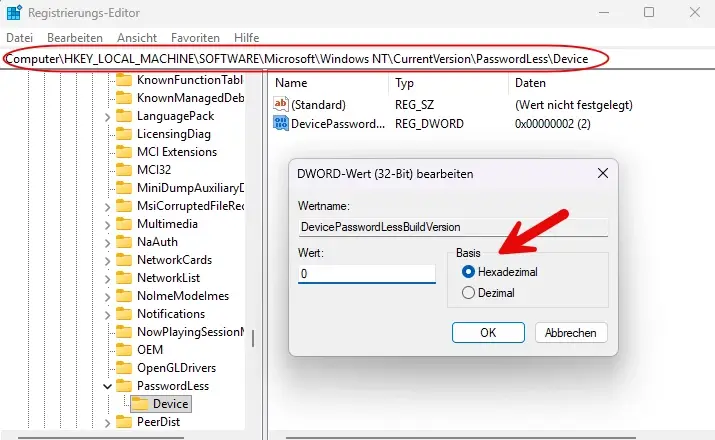 Windows 11 Anmeldebildschirms mit markiertem Passwortfeld