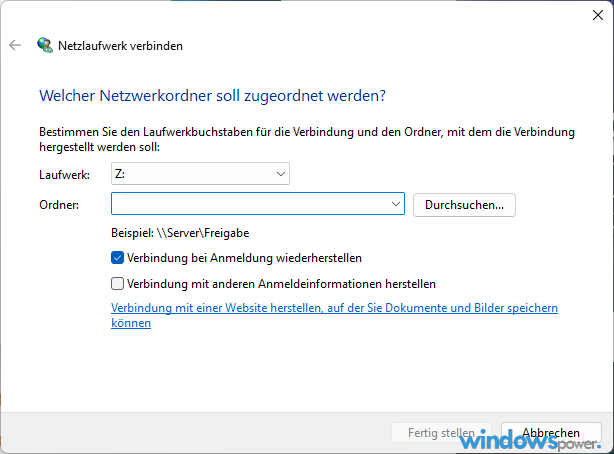 Windows 11 Netzwerklaufwerk verbinden