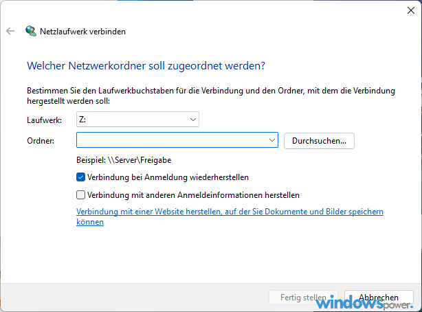 Windows 11: Netzwerklaufwerk verbinden 2 Windows 11 Netzwerklaufwerk verbinden