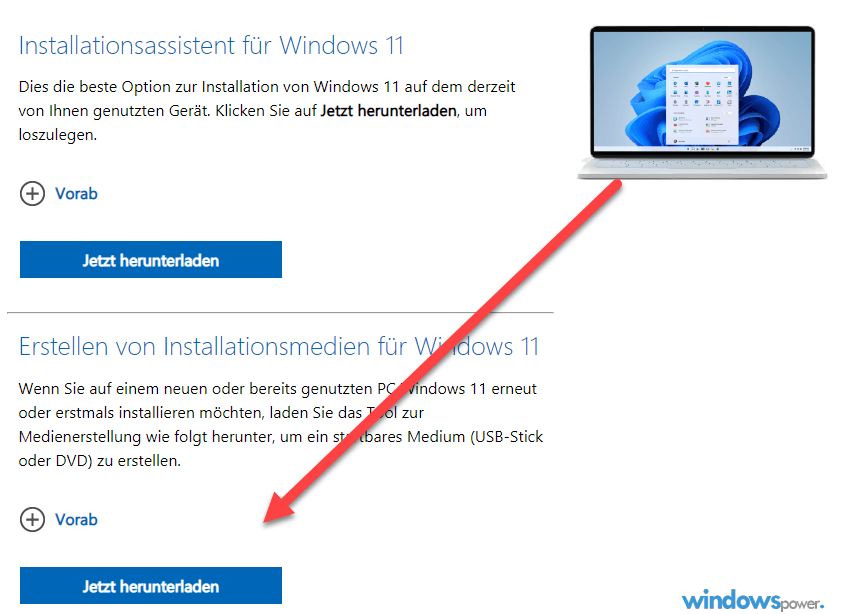 Media Creation Tool fuer Windows 11 Download