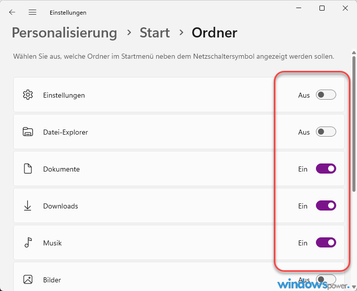 Ordner im Startmenue neben dem Netzschaltersymbol anzeigen Windows 11.png