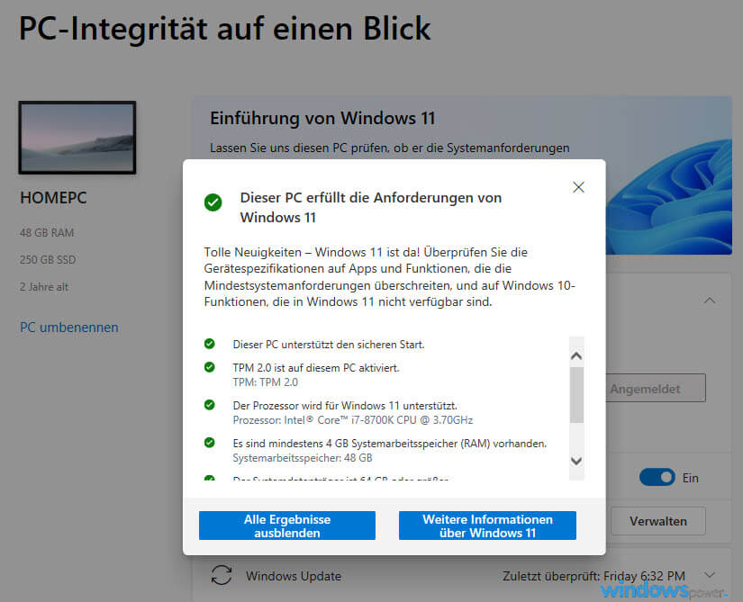 Windows 11 Systemanforderungen