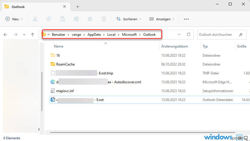 Wo speichert Windows 11 Outlook Dateien .pst oder .ost