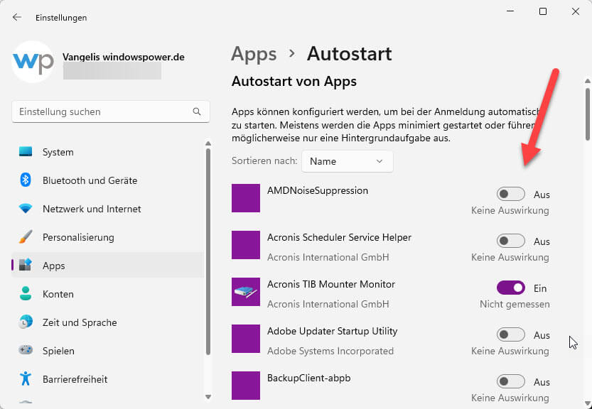 Windows 11: Autostart Programme deaktivieren, hinzufügen, entfernen 1 Windows 11 Autostart Programme deaktivieren hinzufuegen und entfernen