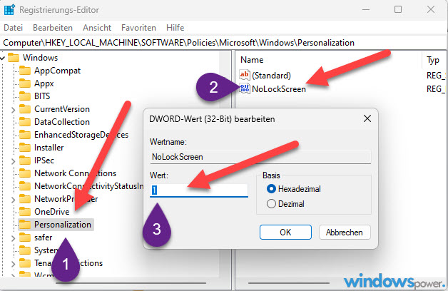 deaktiviert man den Sperrbildschirm unter Windows 11 ueber die Registry deaktiviert man den Sperrbildschirm unter Windows 11 ueber die Registry