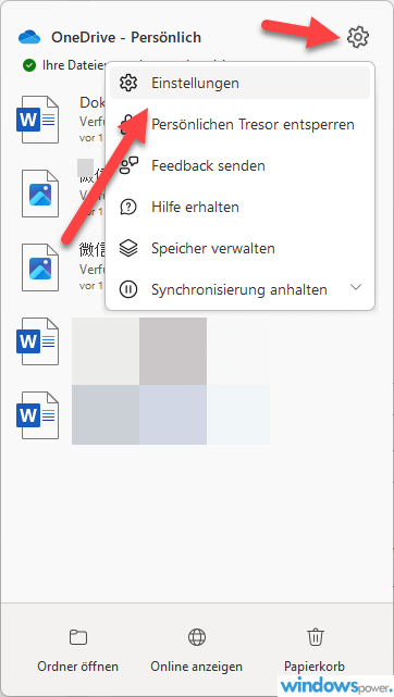 onedrive einstellungen