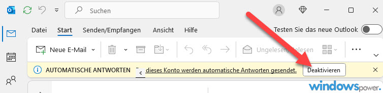 automatischen Antworten ausschalten