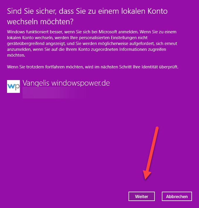 Wechseln Von Microsoft Konto Zu Lokalem Konto In Windows