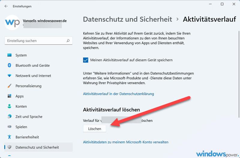 aktivitaetsverlauf windows 11 loeschen Aktivitätsverlauf windows 11 löschen
