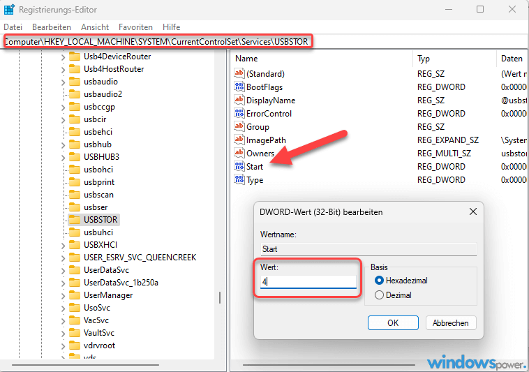 USB Anschluesse ueber die Windows Registry deaktivieren USB Anschluesse ueber die Windows Registry deaktivieren