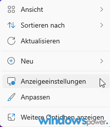 Anzeigeeinstellungen Windows 11