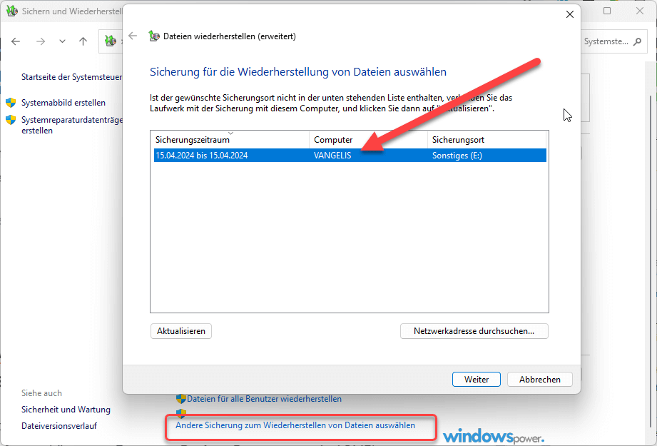 Windows 11 Sicherung Wiederherstellen