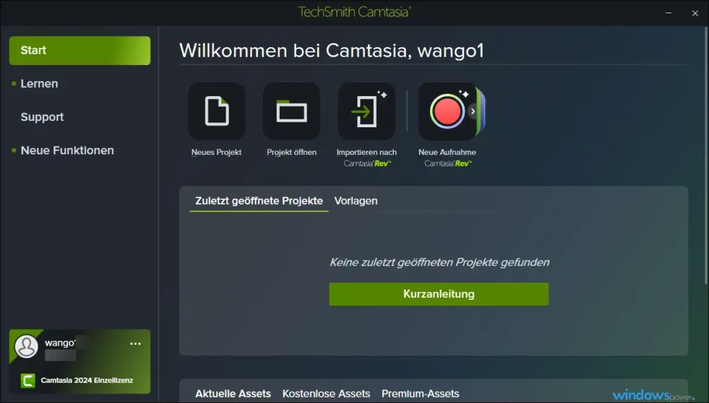 Installation von Camtasia 2024 Installation von Camtasia 2024