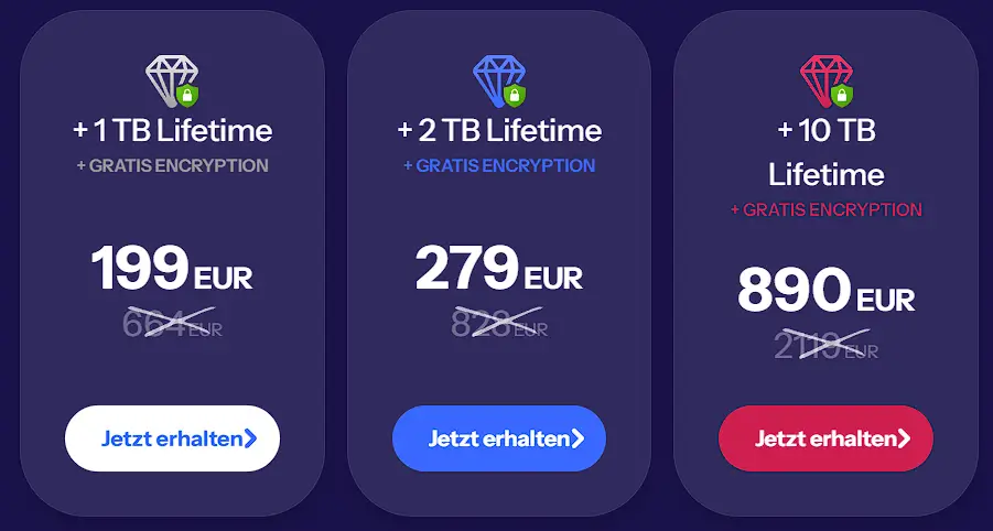 pCloud Speicher Lifetime 1 TB 199