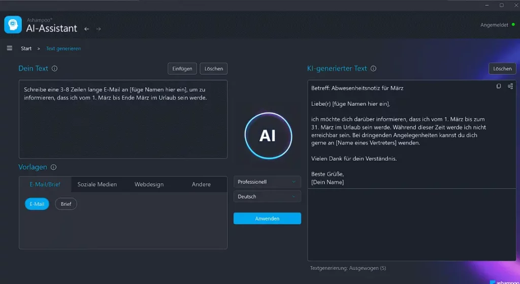 Ashampoo AI Assistant