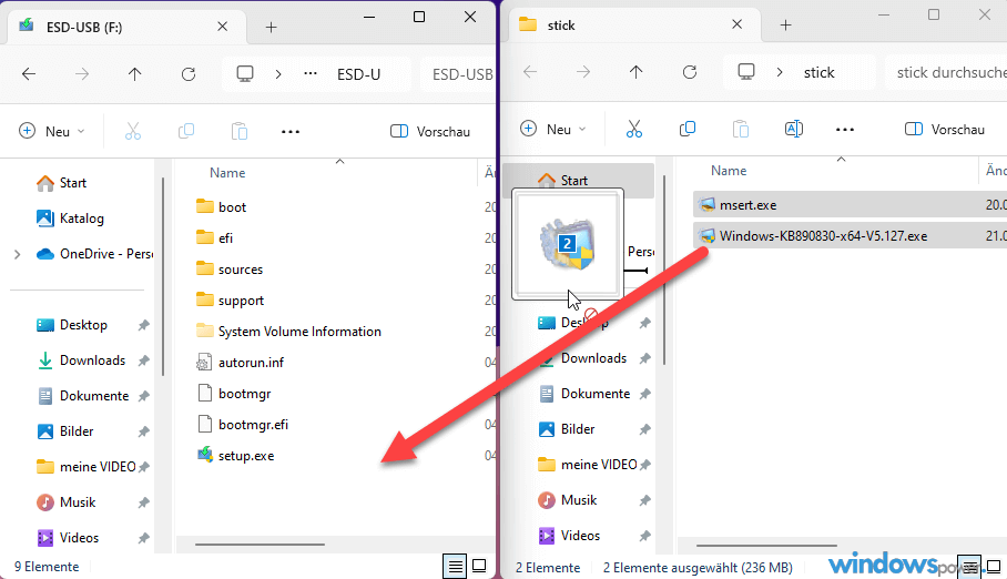 bootfähigen USB Stick mit Microsoft Tools