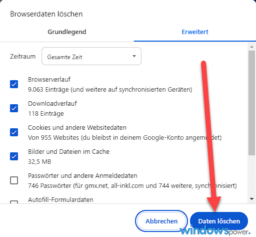 Chrome Cache leeren und Cookies loeschen Chrome Cache leeren und Cookies löschen