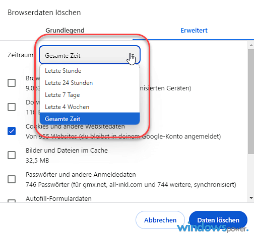 Cookies fuer einen bestimmten Zeitraum loeschen Cookies für einen bestimmten Zeitraum löschen