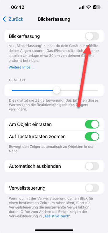 Blickerfassung aktivieren