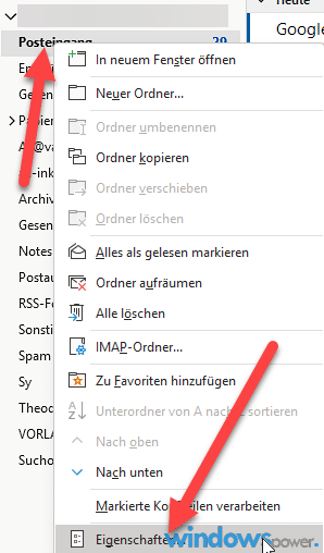 Outlook Tipp Anzahl aller Elemente anzeigen