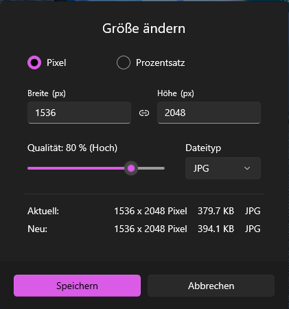 Dateigroesse aendern Dateigröße ändern
